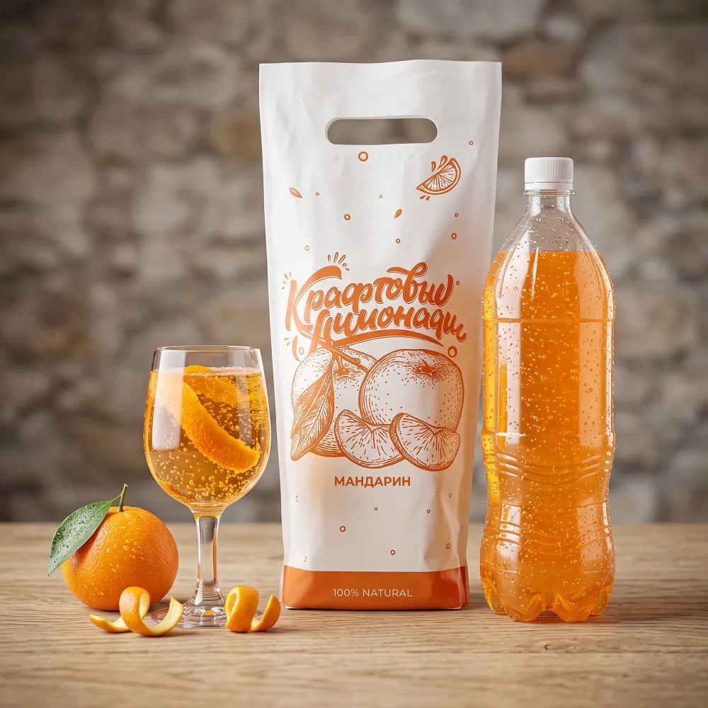 Напиток безалкогольный газированный низкокалорийный «Со вкусом мандарина» 1 упак. (6 ПЭТФ *1,5л)