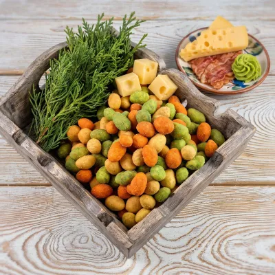 Смесь арахиса в хрустящей корочке со вкусами сыра, бекона, васаби  шт/1кг