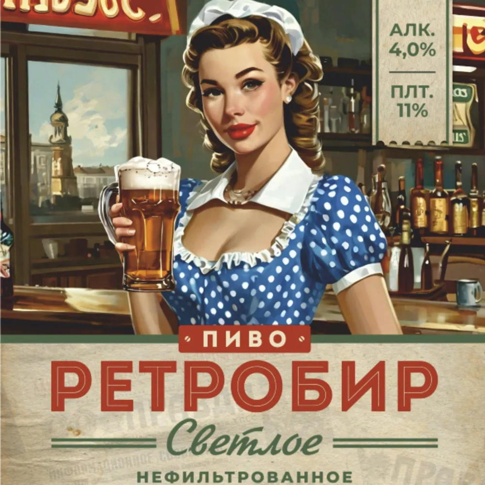 Ретробир светлое нефильтрованное пиво