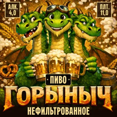 Горыныч светлое нефильтрованное пиво