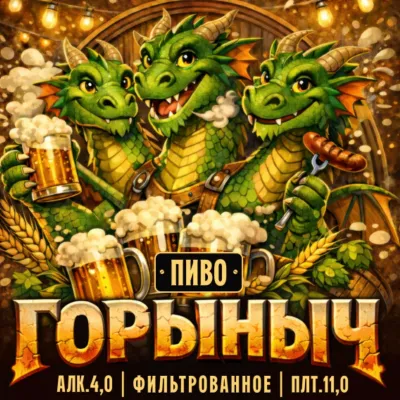 Горыныч светлое фильтрованное пиво