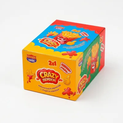 Жевательный мармелад с жидкой карамелью "Crazy перекус" уп/30шт*15гр