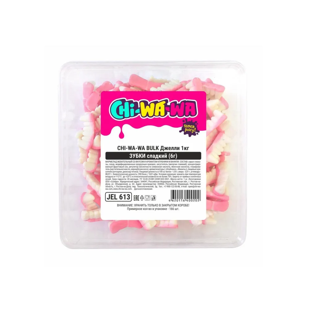 CHI-WA-WA BULK ДЖЕЛЛИ (6г) ЗУБКИ СЛАДКИЙ шт/1кг
