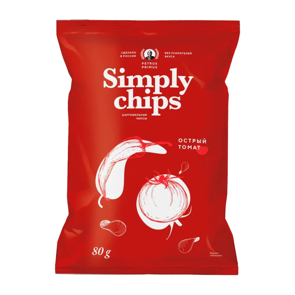 Чипсы картофельные Simply Chips Острый томат шт/ 80г