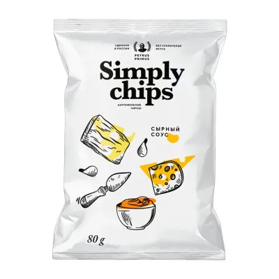 Чипсы картофельные рифленые Simply Chips Сырный соус шт/ 80г
