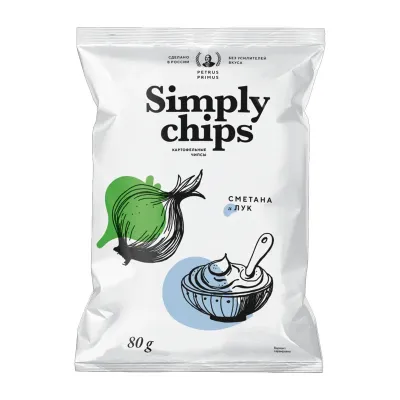 Чипсы картофельные Simply Chips Сметана и лук шт/ 80г