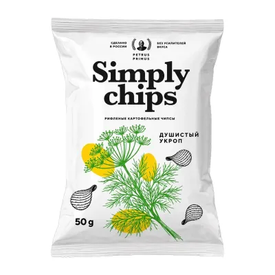 Чипсы картофельные рифленые Simply Chips Душистый укроп шт/ 50г