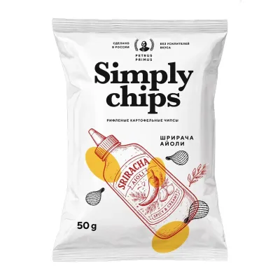 Чипсы картофельные рифленые Simply Chips Шрирача Айоли шт/ 50г