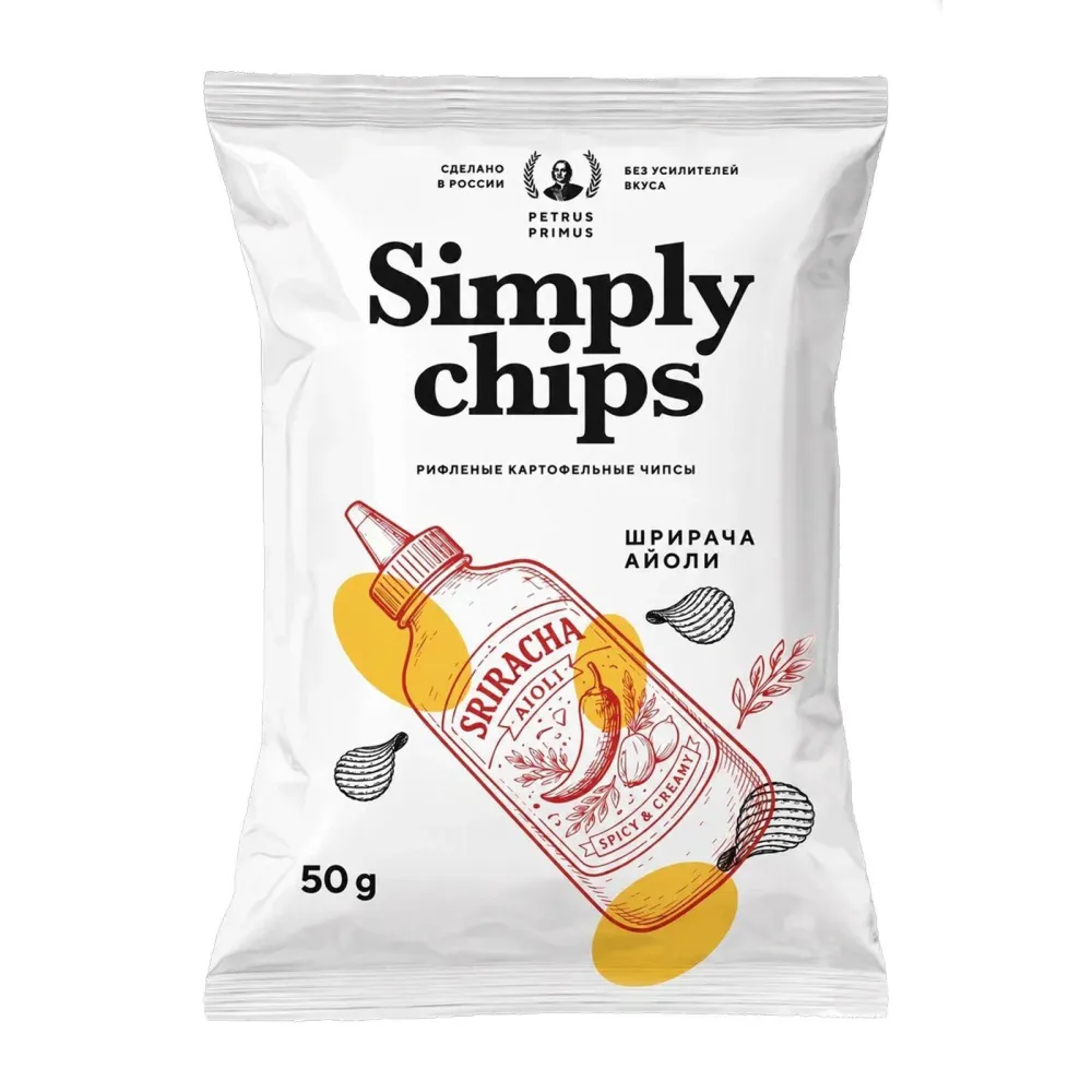Чипсы картофельные рифленые Simply Chips Шрирача Айоли шт/ 50г