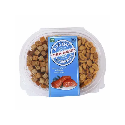Сухарики и Арахис "Теперь вместе" со вкусом Сёмги ЛОТОК шт/100г
