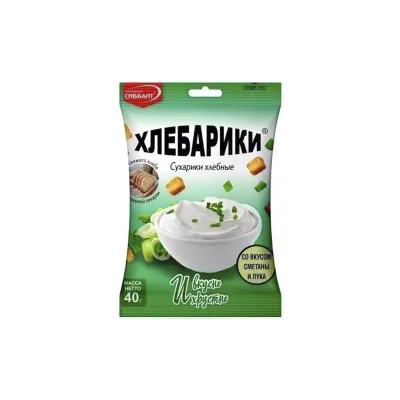 Сухарики хлебные со вкусом сметаны и лука ХЛЕБАРИКИ шт/ 40гр