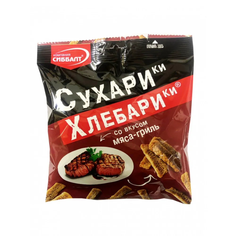 Сухарики хлебные со вкусом мясо-гриль ХЛЕБАРИки шт/ 80 гр