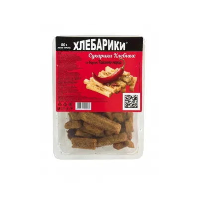 Сухарики хлебные со вкусом тайского перца ХЛЕБАРИКИ шт/ 90 гр