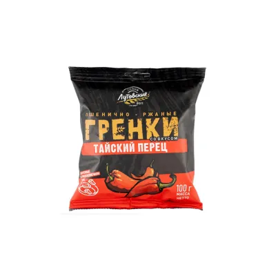 Гренки пшеничные "Тайский перец", п/э пакет, 100 гр