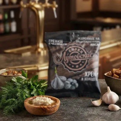 Гренки ржано-пшеничные "Чеснок", п/э пакет, 100 гр